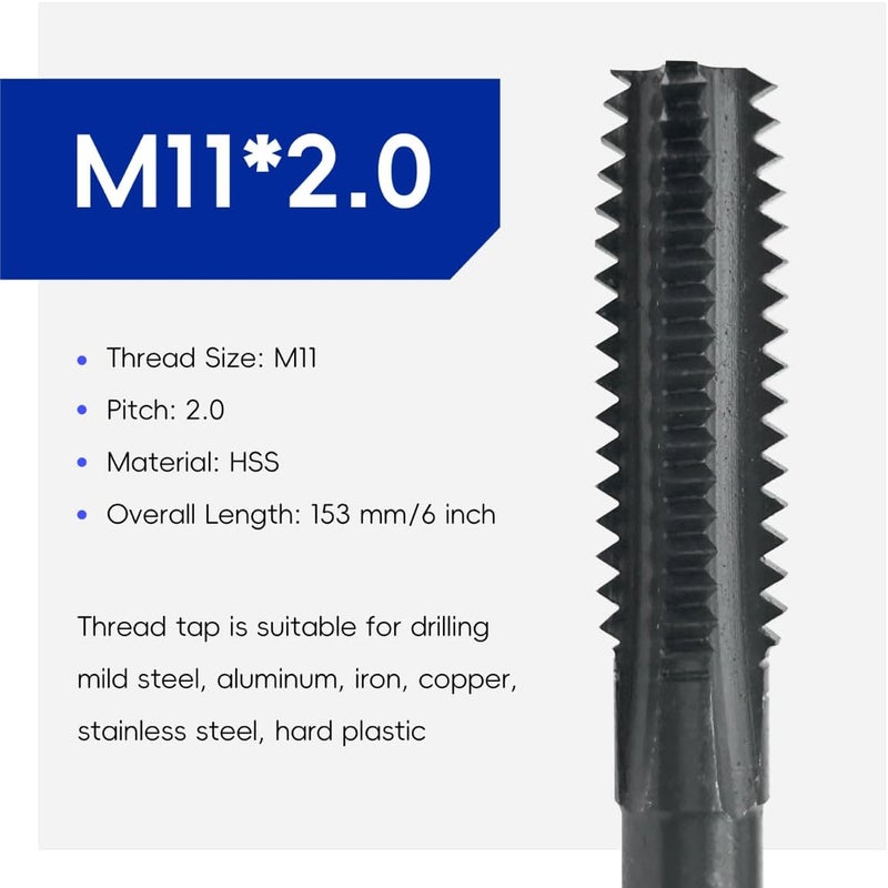 KPY Replacement for 9120011 912-0011, 11mm x 2.00, Thread Cleaning Tap – M11 x 2.00 Thread Chaser for LS Engines - Image 2